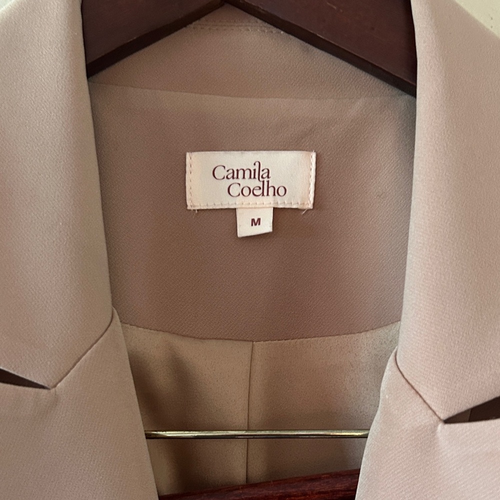 Camila Coelho Tan Blazer/ Mini Dress Tailored Professional Style - Picture 2 of 3